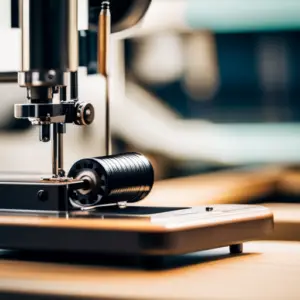 An image of two high-end sewing machines side by side, showcasing their different features such as automatic thread cutter, variety of stitches, and adjustable speed control